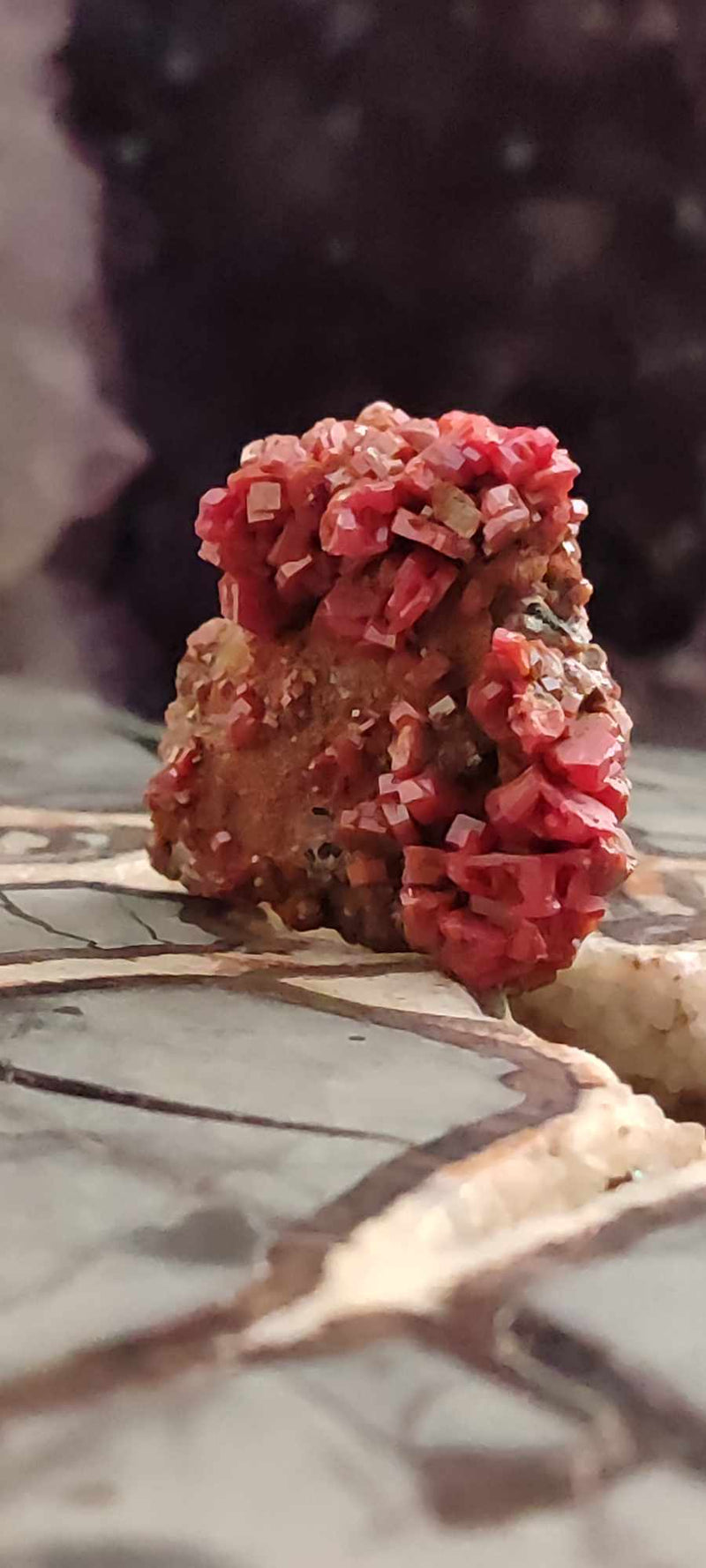 Chargez l&#39;image dans la visionneuse de la galerie, Vanadinite du Mexique pierre brute Grade A++++ Vanadinite du Mexique Dans la besace du p&#39;tit Poucet (Boutique Officielle)
