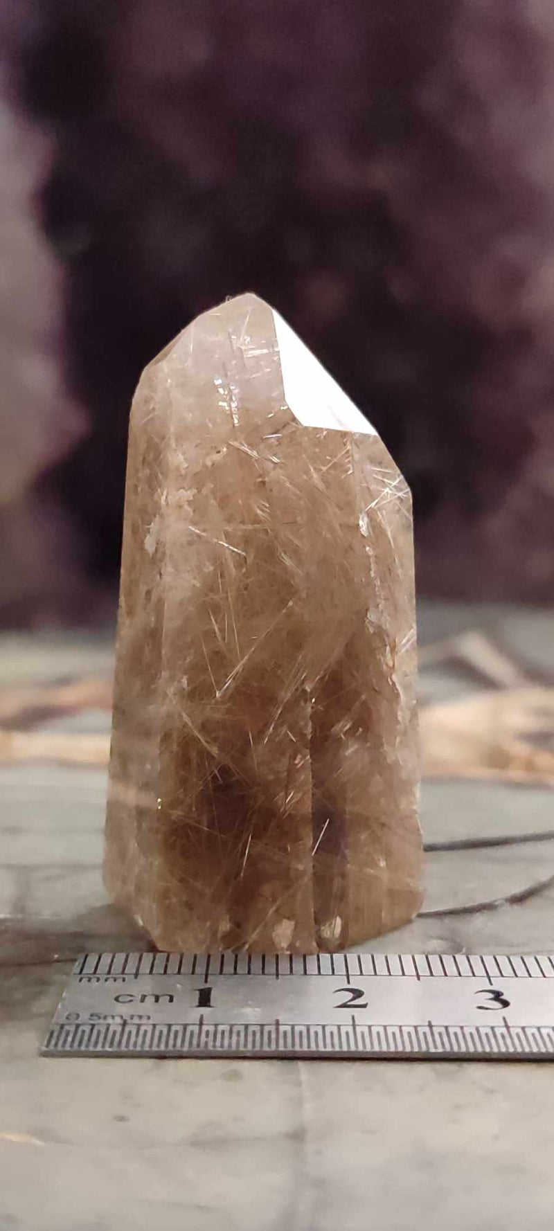 Chargez l&#39;image dans la visionneuse de la galerie, Quartz Lodolite à inclusions de rutile du brésil colonne Grade A++++ Quartz rutile Dans la besace du p&#39;tit Poucet (Boutique Officielle)
