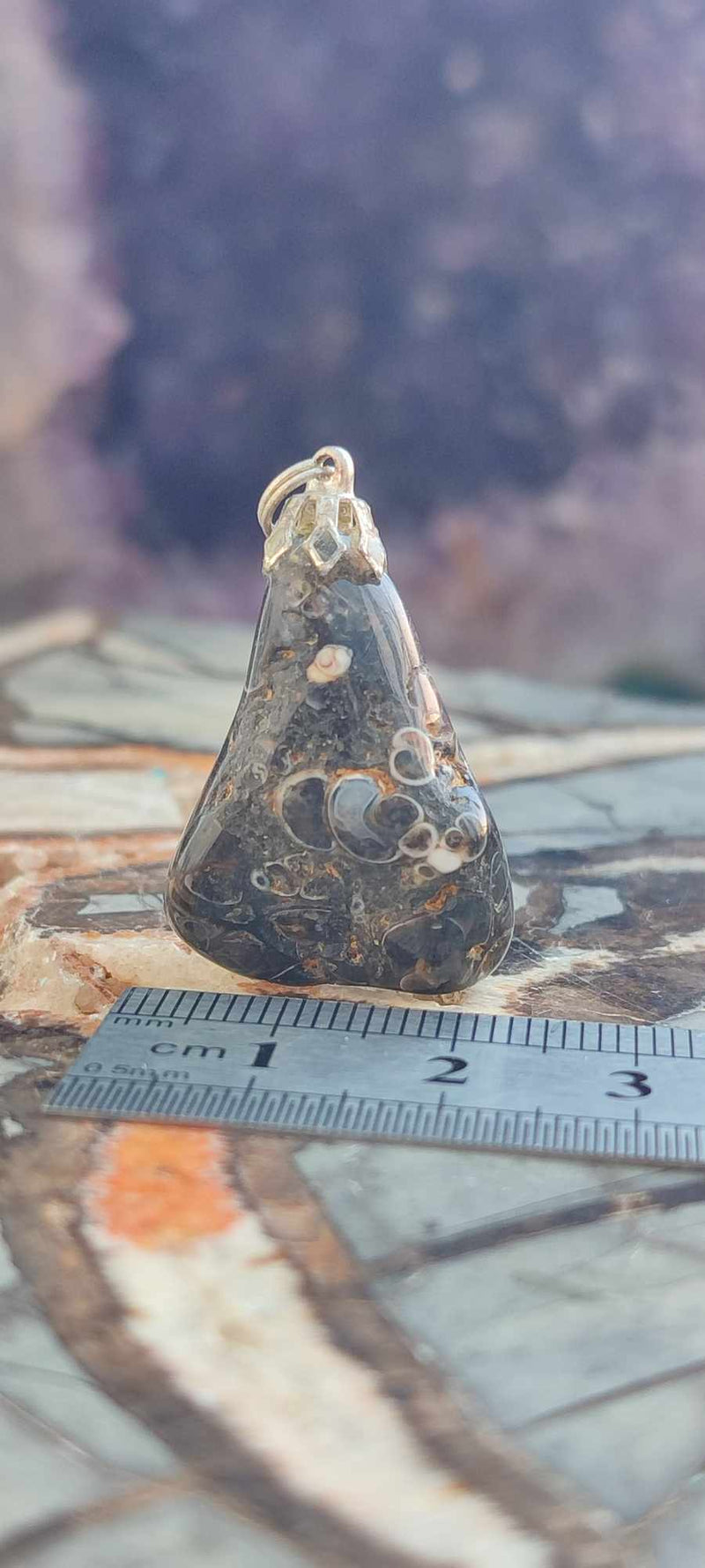 Chargez l&#39;image dans la visionneuse de la galerie, Agate Turitelle d&#39;Uruguay pendentif Grade A++++ Agate Turitelles fossile pendentif Dans la besace du p&#39;tit Poucet (Boutique Officielle)
