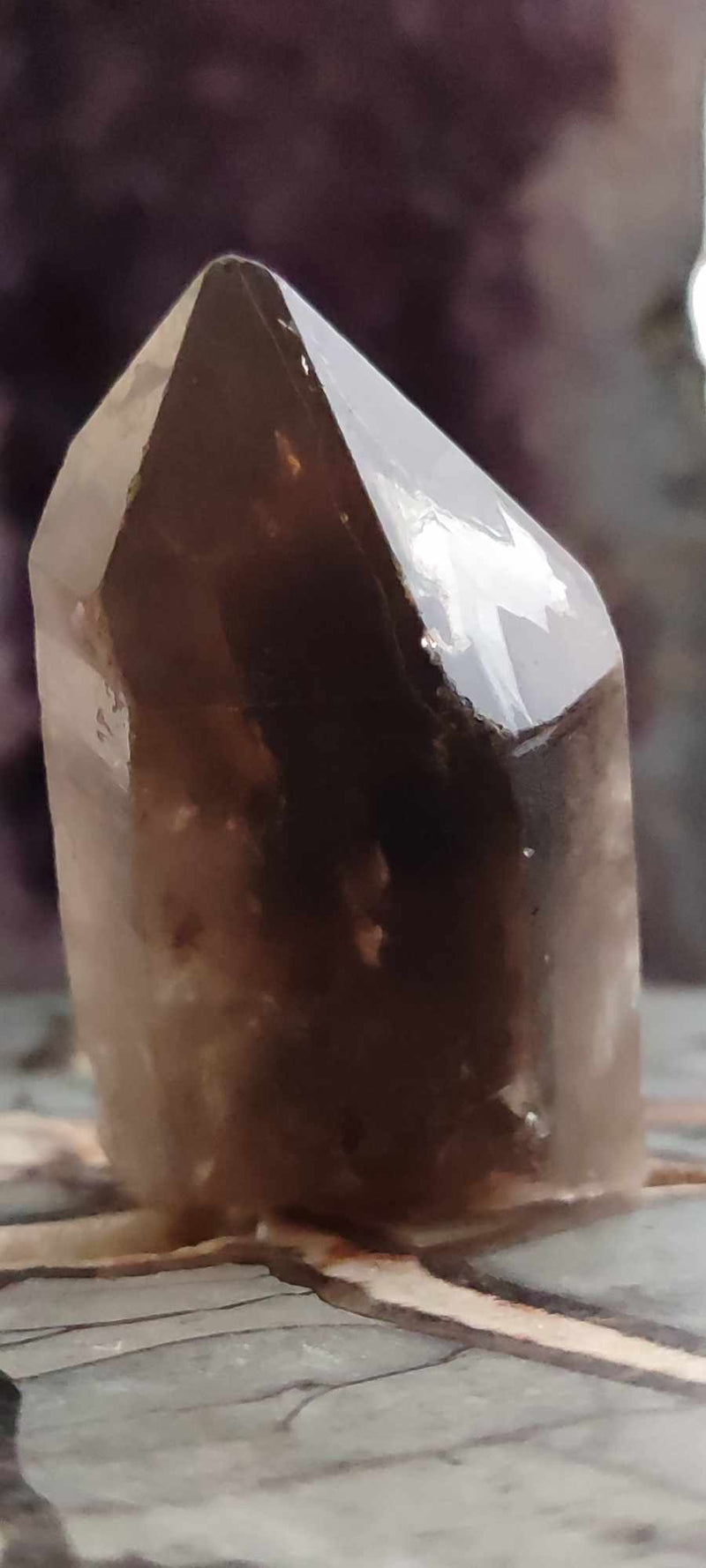 Chargez l&#39;image dans la visionneuse de la galerie, Quartz fumé du Brésil pointe brute Grade A++++ Quartz fumé pointe brute Dans la besace du p&#39;tit Poucet (Boutique Officielle)
