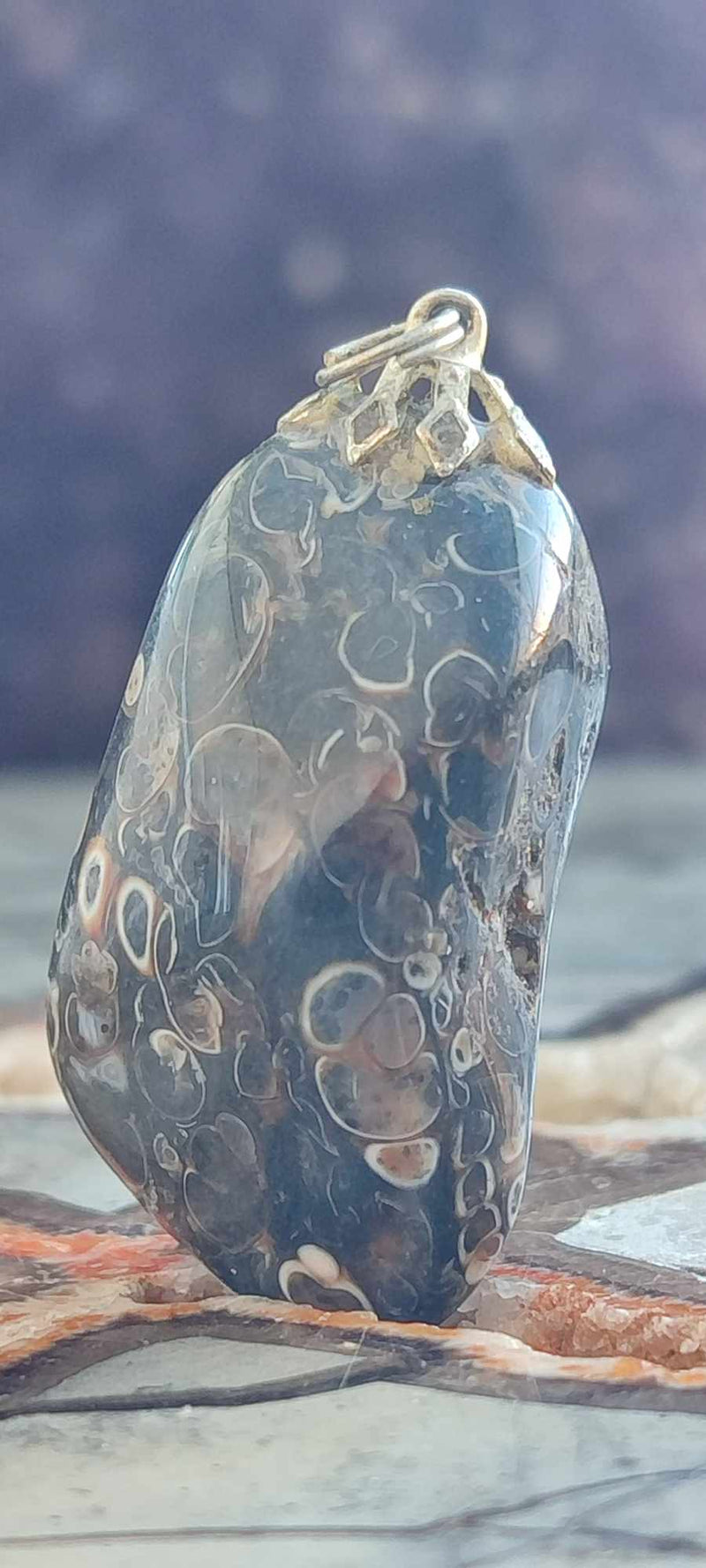 Chargez l&#39;image dans la visionneuse de la galerie, Agate Turitelle d&#39;Uruguay pendentif Grade A++++ Agate Turitelles fossile pendentif Dans la besace du p&#39;tit Poucet (Boutique Officielle)
