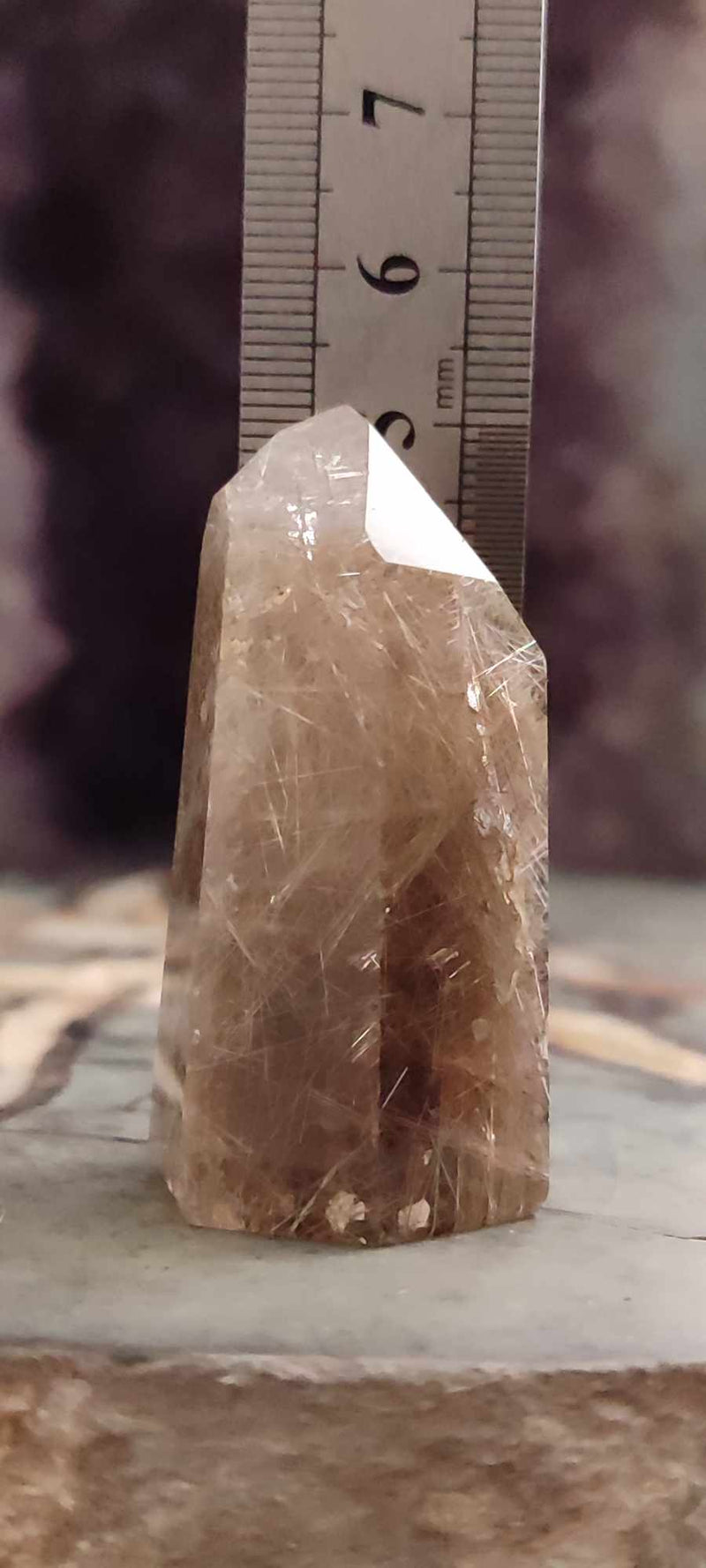 Chargez l&#39;image dans la visionneuse de la galerie, Quartz Lodolite à inclusions de rutile du brésil colonne Grade A++++ Quartz rutile Dans la besace du p&#39;tit Poucet (Boutique Officielle)
