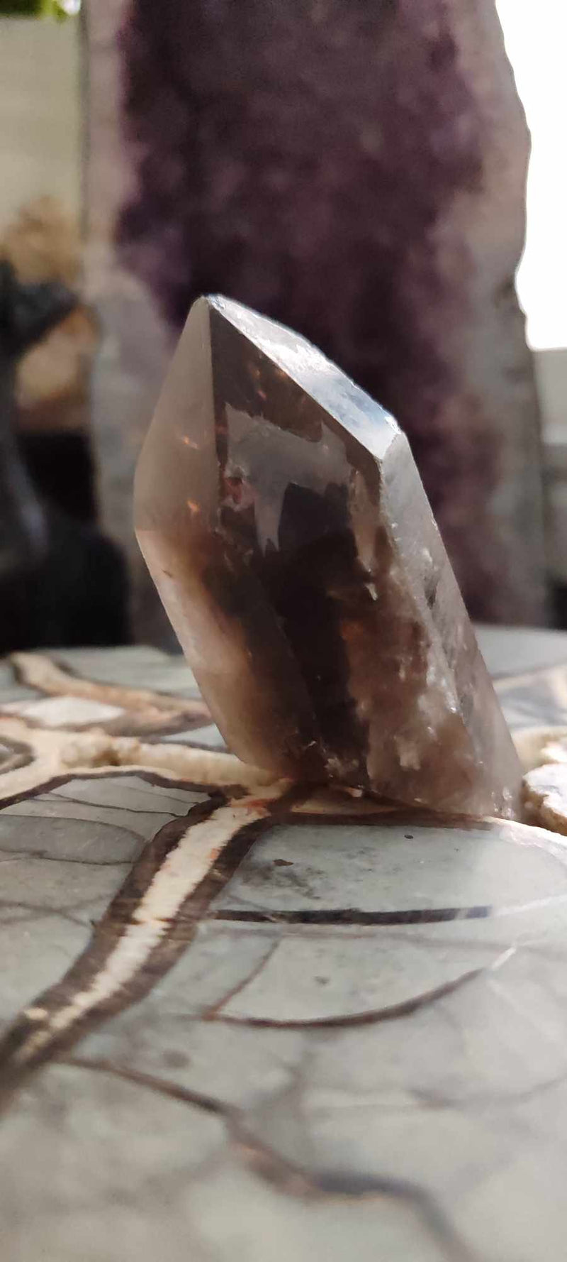 Chargez l&#39;image dans la visionneuse de la galerie, Quartz fumé du Brésil pointe brute Grade A++++ Quartz fumé pointe brute Dans la besace du p&#39;tit Poucet (Boutique Officielle)
