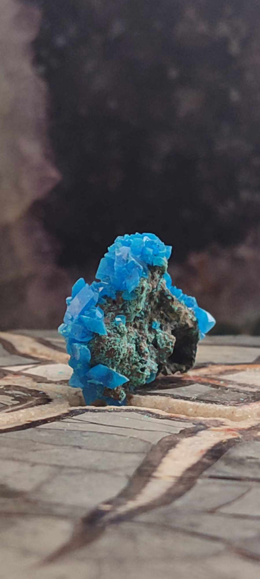 Chalcanthite de Pologne Grade A++++ Chalcanththite de Pologne Dans la besace du p'tit Poucet