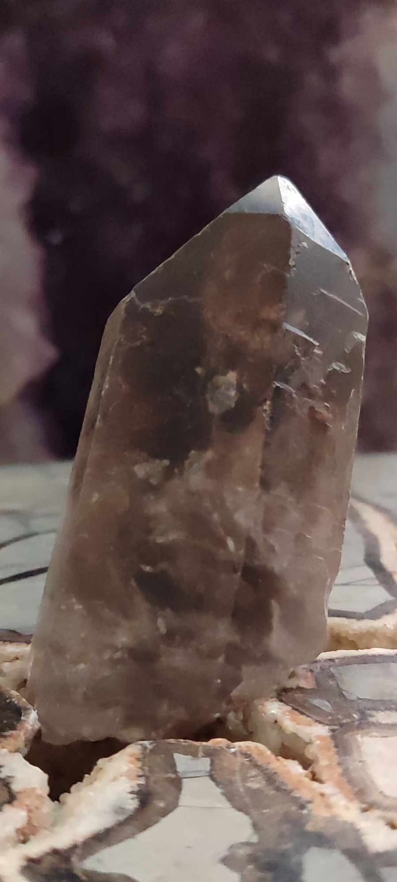 Chargez l&#39;image dans la visionneuse de la galerie, Quartz fumé du Brésil pointe brute Grade A++++ Quartz fumé pointe brute Dans la besace du p&#39;tit Poucet (Boutique Officielle)
