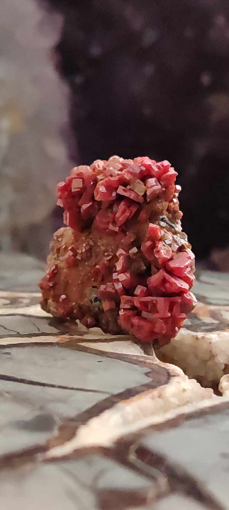 Chargez l&#39;image dans la visionneuse de la galerie, Vanadinite du Mexique pierre brute Grade A++++ Vanadinite du Mexique Dans la besace du p&#39;tit Poucet (Boutique Officielle)
