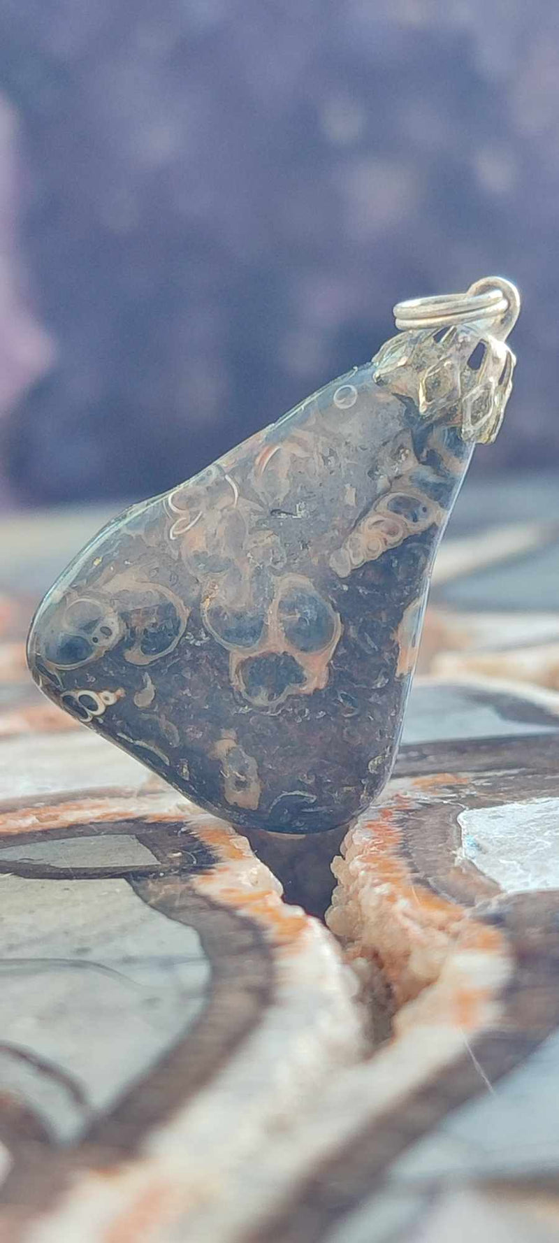 Chargez l&#39;image dans la visionneuse de la galerie, Agate Turitelle d&#39;Uruguay pendentif Grade A++++ Agate Turitelles fossile pendentif Dans la besace du p&#39;tit Poucet (Boutique Officielle)
