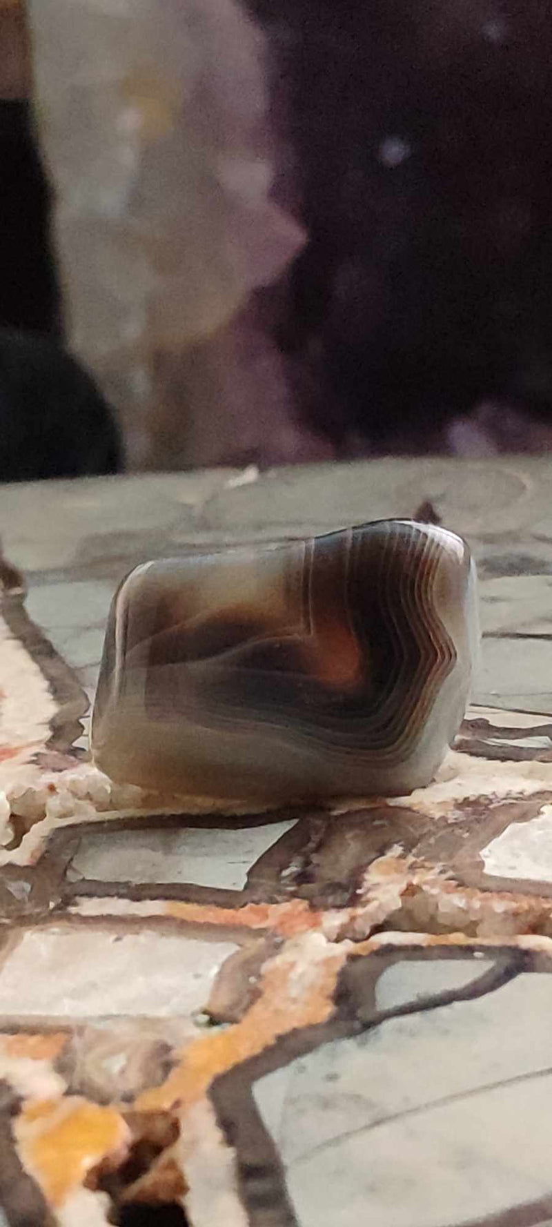 Chargez l&#39;image dans la visionneuse de la galerie, Agate du Botsawna, Afrique pierre roulée Grade A++++ Agate du Botswana pierre roulée Dans la besace du p&#39;tit Poucet (Boutique Officielle)
