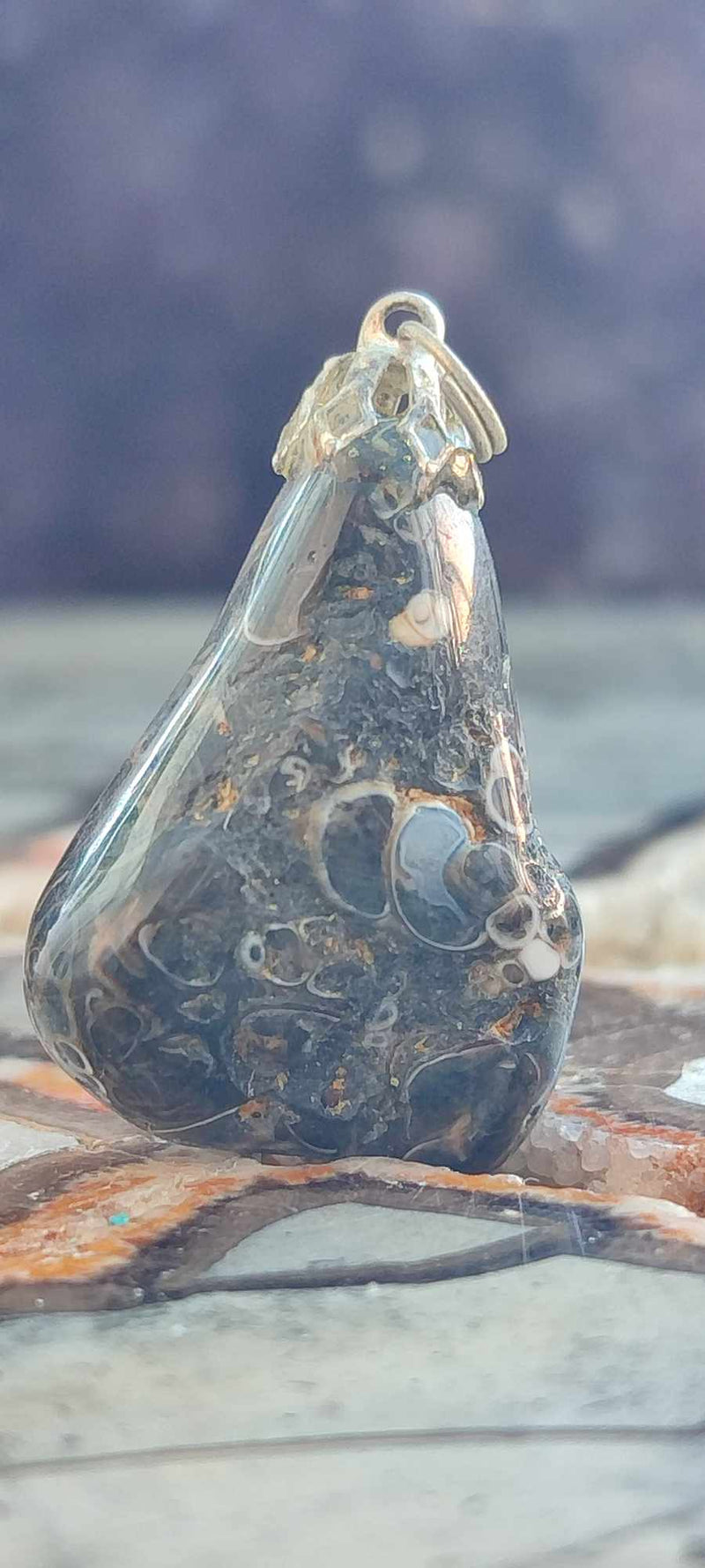 Chargez l&#39;image dans la visionneuse de la galerie, Agate Turitelle d&#39;Uruguay pendentif Grade A++++ Agate Turitelles fossile pendentif Dans la besace du p&#39;tit Poucet (Boutique Officielle)
