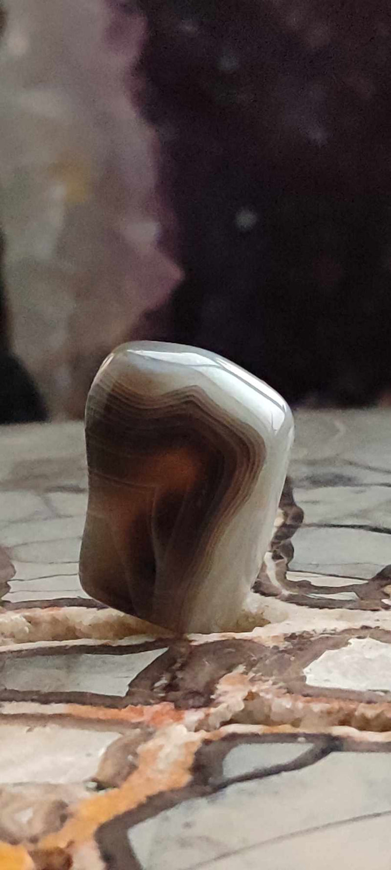 Chargez l&#39;image dans la visionneuse de la galerie, Agate du Botsawna, Afrique pierre roulée Grade A++++ Agate du Botswana pierre roulée Dans la besace du p&#39;tit Poucet (Boutique Officielle)
