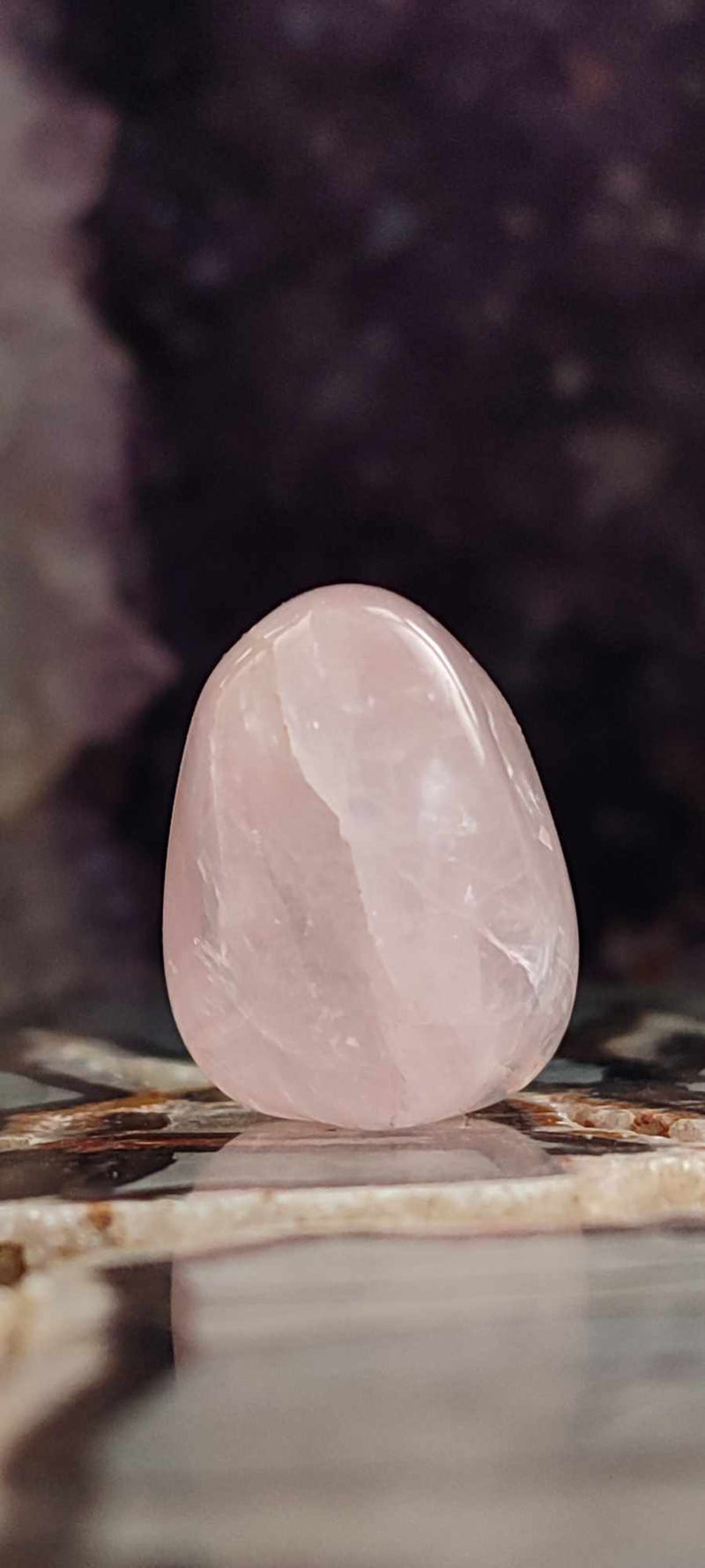 Laden Sie das Bild in Galerie -Viewer, Quartz rose du Brésil, pierre roulée Grade A++++ Pendule Quartz rose Dans la besace du p&#39;tit Poucet (Boutique Officielle)
