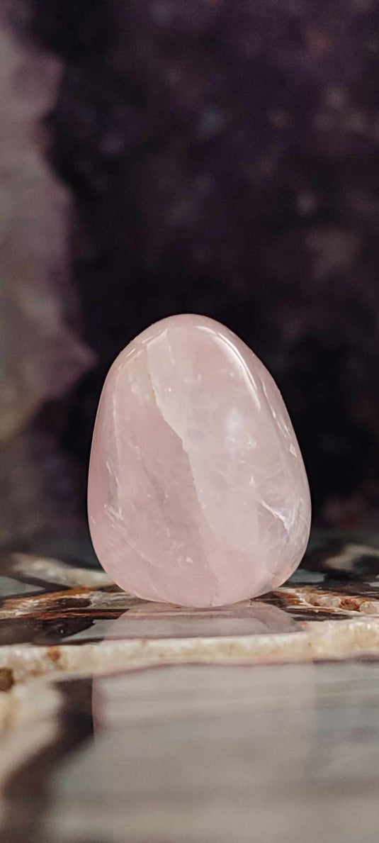 Quartz rose du Brésil, pierre roulée Grade A++++ Pendule Quartz rose Dans la besace du p'tit Poucet (Boutique Officielle)