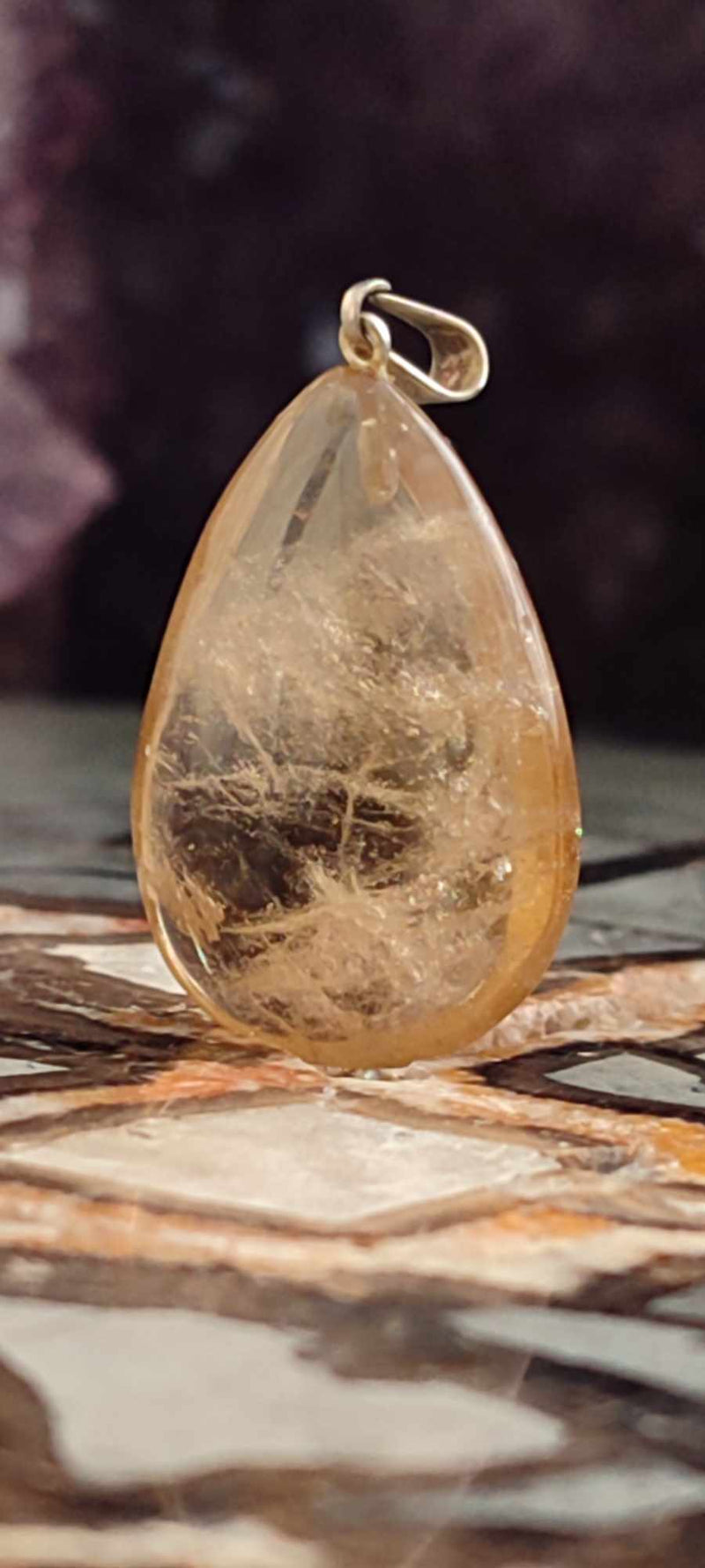 Load image into Gallery viewer, Citrine naturelle et véritable du Brésil pendentif Grade A++++ (fourni avec cordon) Citrine naturelle pendentif Dans la besace du p&#39;tit Poucet (Boutique Officielle)
