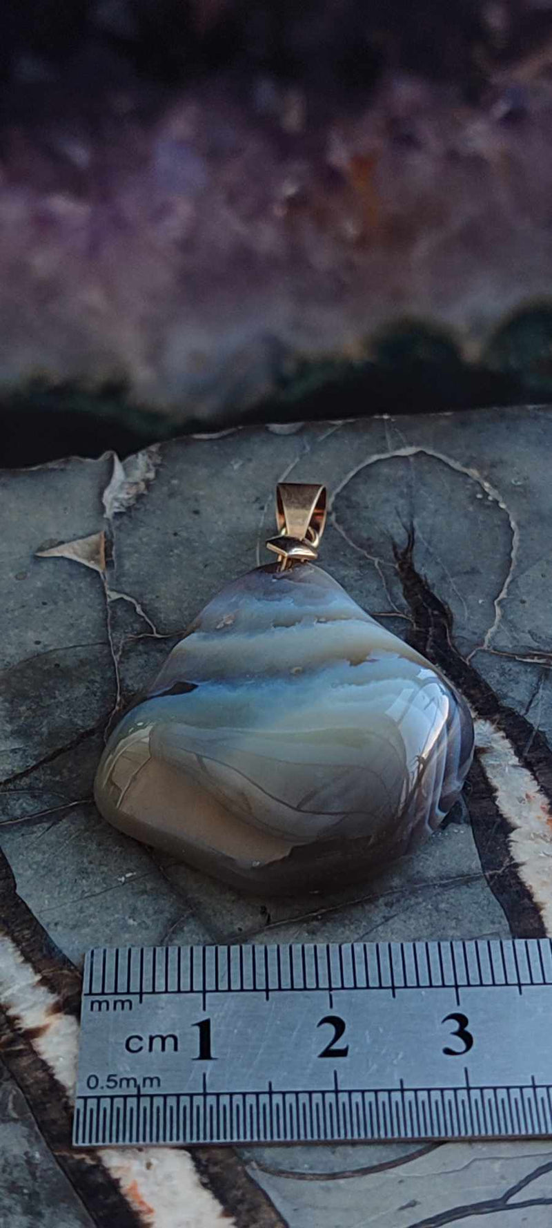 Load image into Gallery viewer, Agate du Botswana, Afrique pendentif Grade A++++ Agate du Botswana pendentif Dans la besace du p&#39;tit Poucet (Boutique Officielle)
