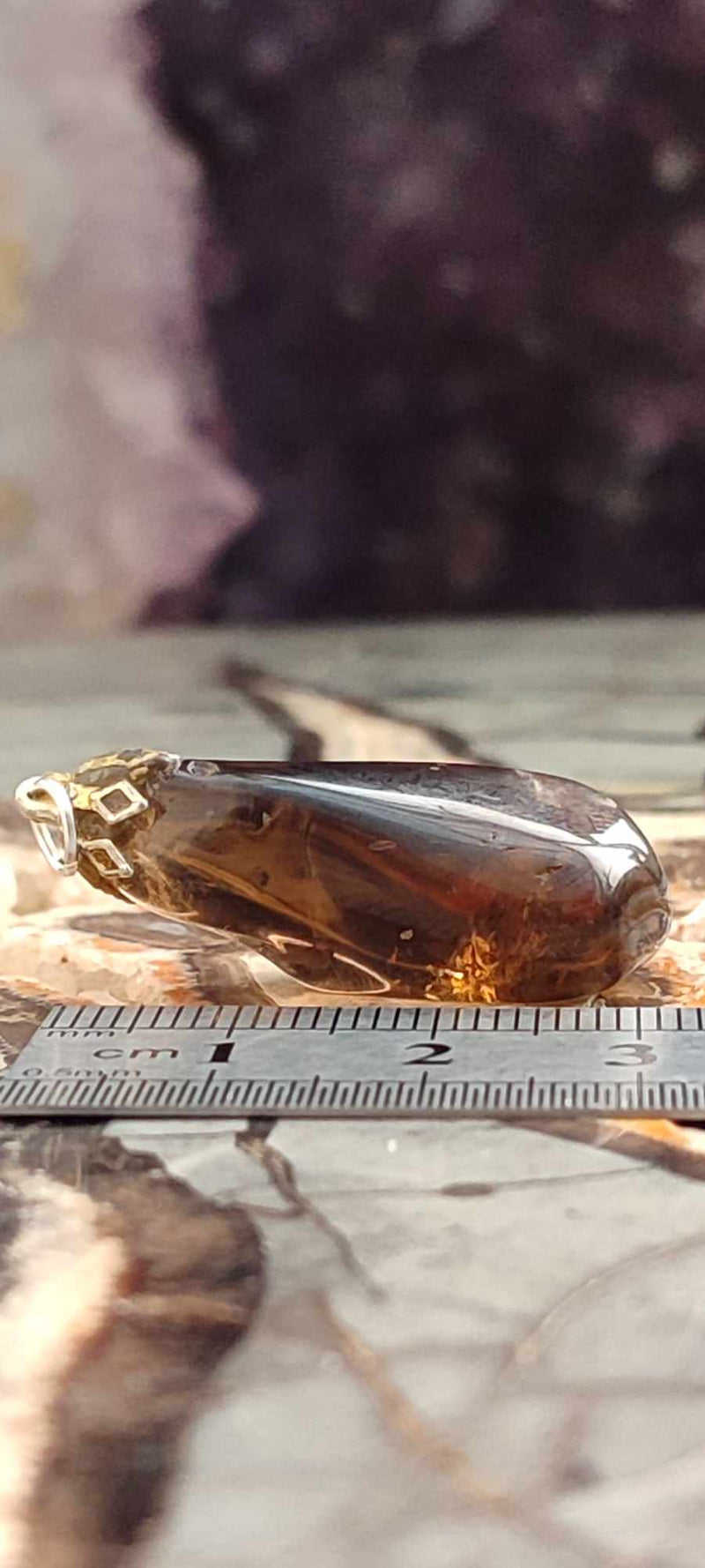 Load image into Gallery viewer, Citrine fumée naturelle et véritable du Brésil pendentif Grade A++++ (fourni avec cordon) Citrine naturelle pendentif Dans la besace du p&#39;tit Poucet (Boutique Officielle)
