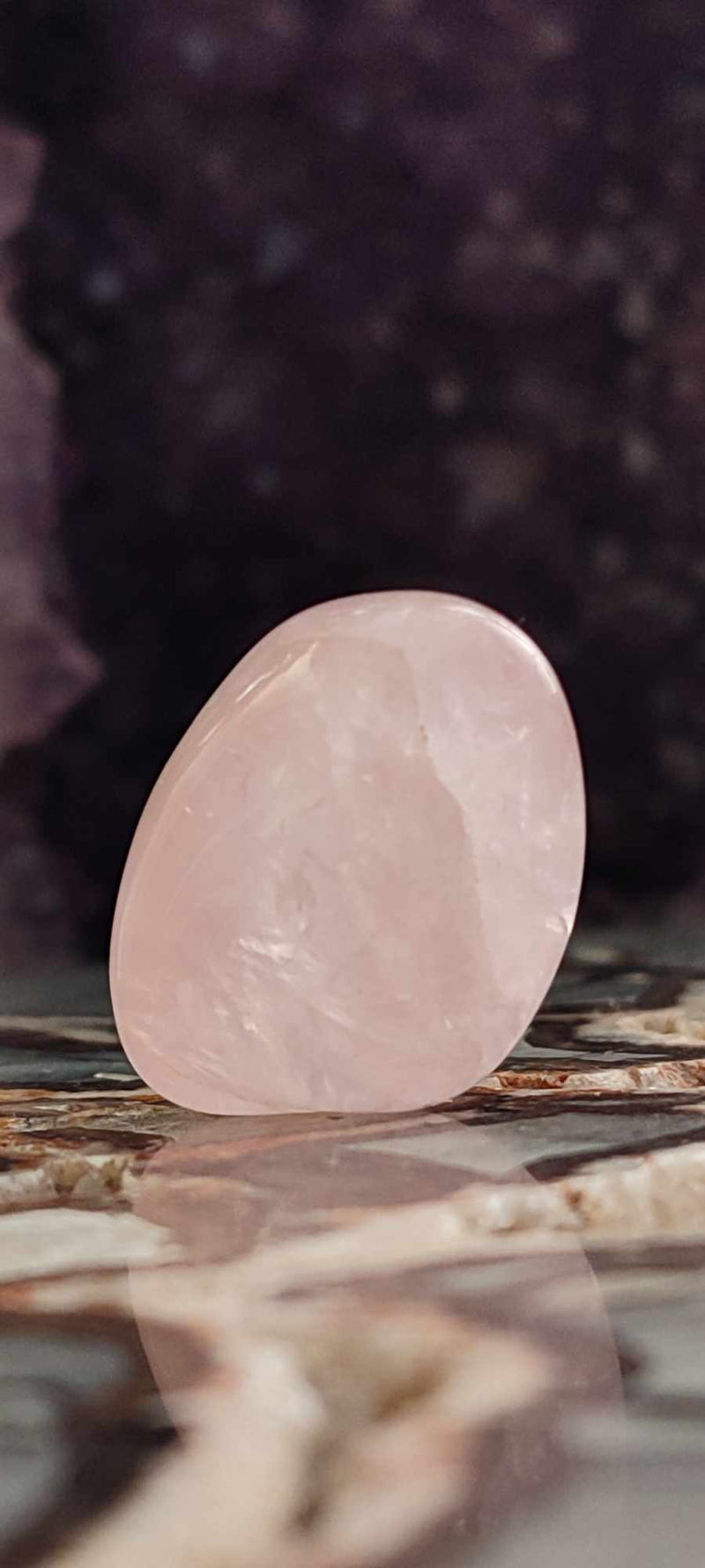 Laden Sie das Bild in Galerie -Viewer, Quartz rose du Brésil, pierre roulée Grade A++++ Pendule Quartz rose Dans la besace du p&#39;tit Poucet (Boutique Officielle)
