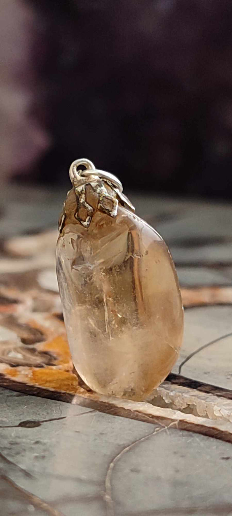 Chargez l&#39;image dans la visionneuse de la galerie, Citrine naturelle et véritable du Brésil pendentif Grade A++++ Citrine naturelle pendentif Dans la besace du p&#39;tit Poucet (Boutique Officielle)
