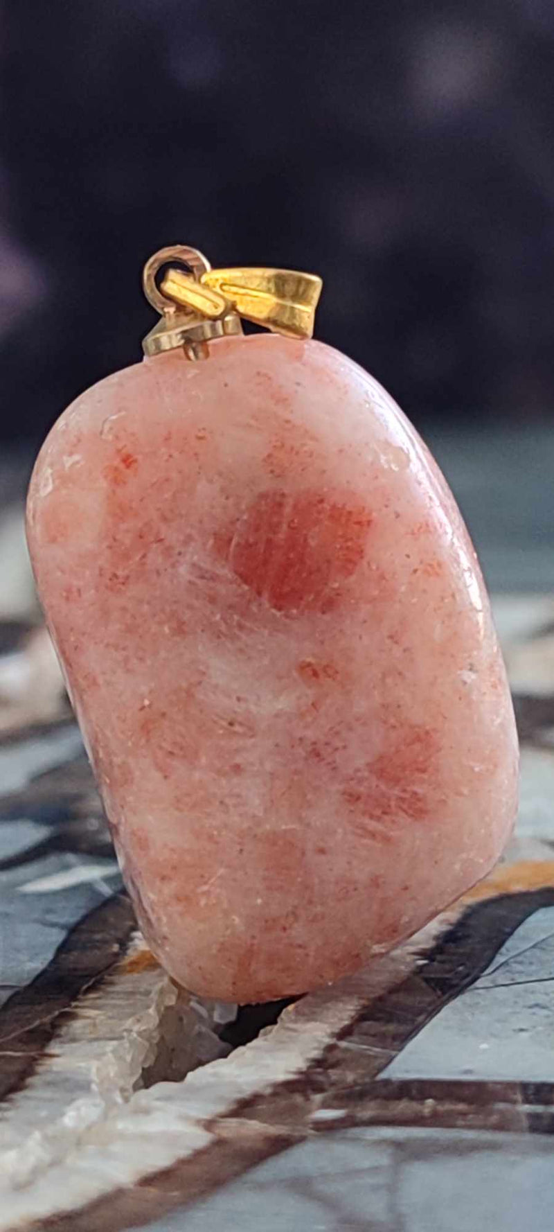 Laden Sie das Bild in Galerie -Viewer, Pierre du soleil Héliolite du brésil pendentif Grade A++++ (fourni avec cordon) Pierre du soleil héliolite pendentif Dans la besace du p&#39;tit Poucet (Boutique Officielle)
