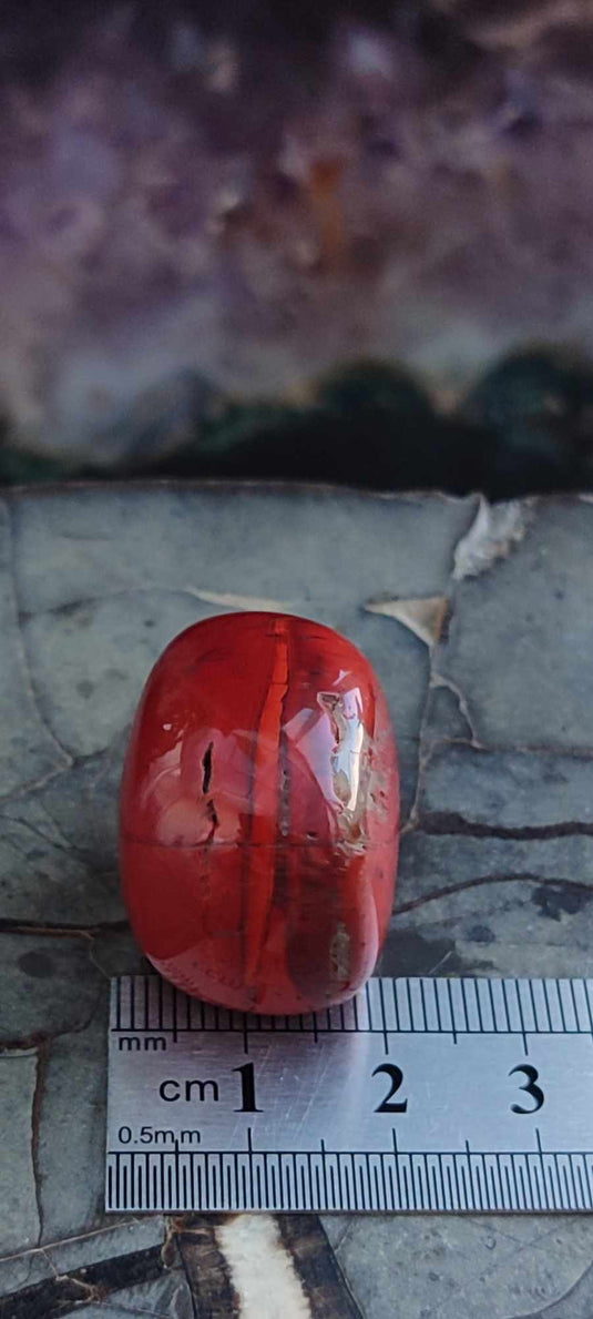 Jaspe rouge du Brésil pendentif Grade A++++ (fourni avec cordon) Jaspe rouge du Brésil pierre roulée Dans la besace du p'tit Poucet (Boutique Officielle)