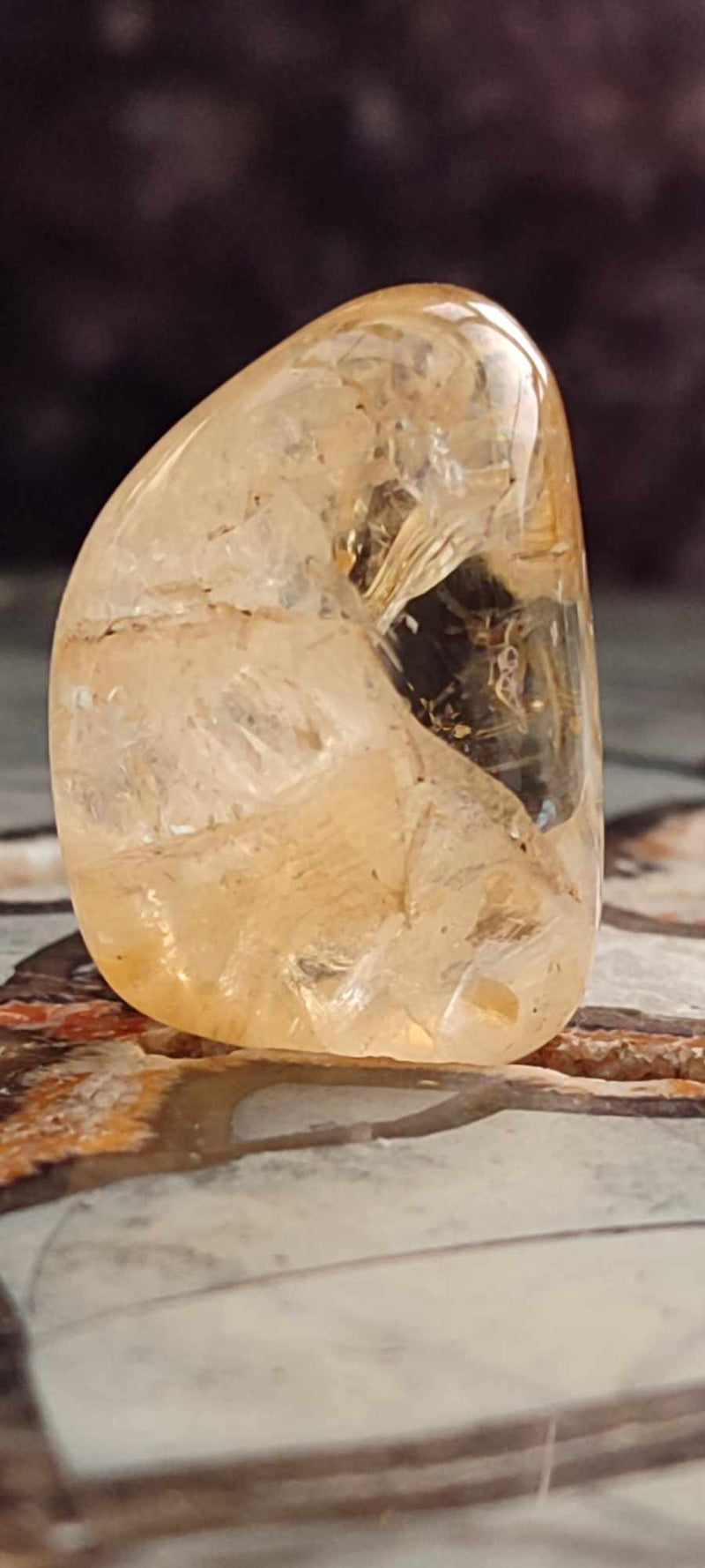 Chargez l&#39;image dans la visionneuse de la galerie, Citrine naturelle et véritable du Brésil pierre roulée Grade A++++ Citrine pierre roulée Dans la besace du p&#39;tit Poucet (Boutique Officielle)
