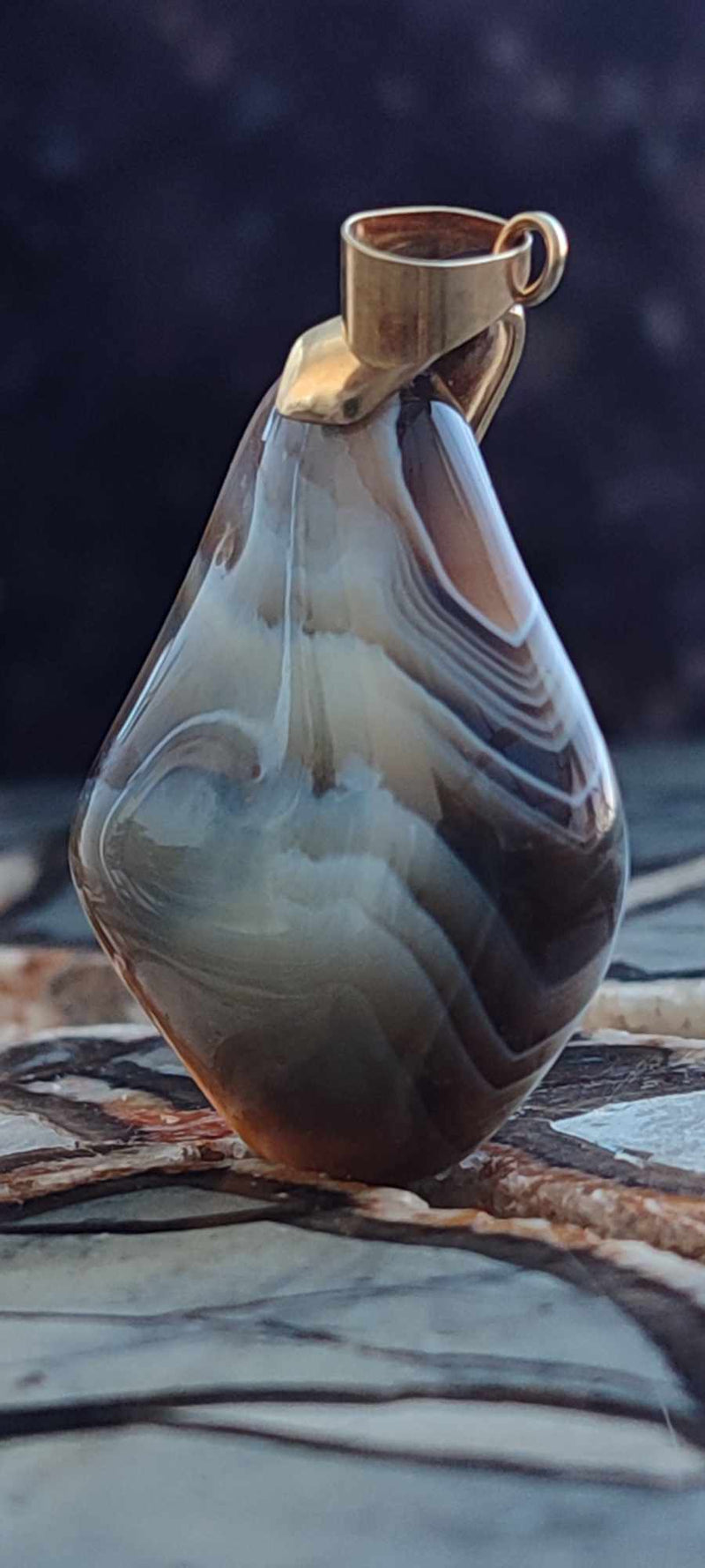 Load image into Gallery viewer, Agate du Botswana, Afrique pendentif Grade A++++ Agate du Botswana pendentif Dans la besace du p&#39;tit Poucet (Boutique Officielle)
