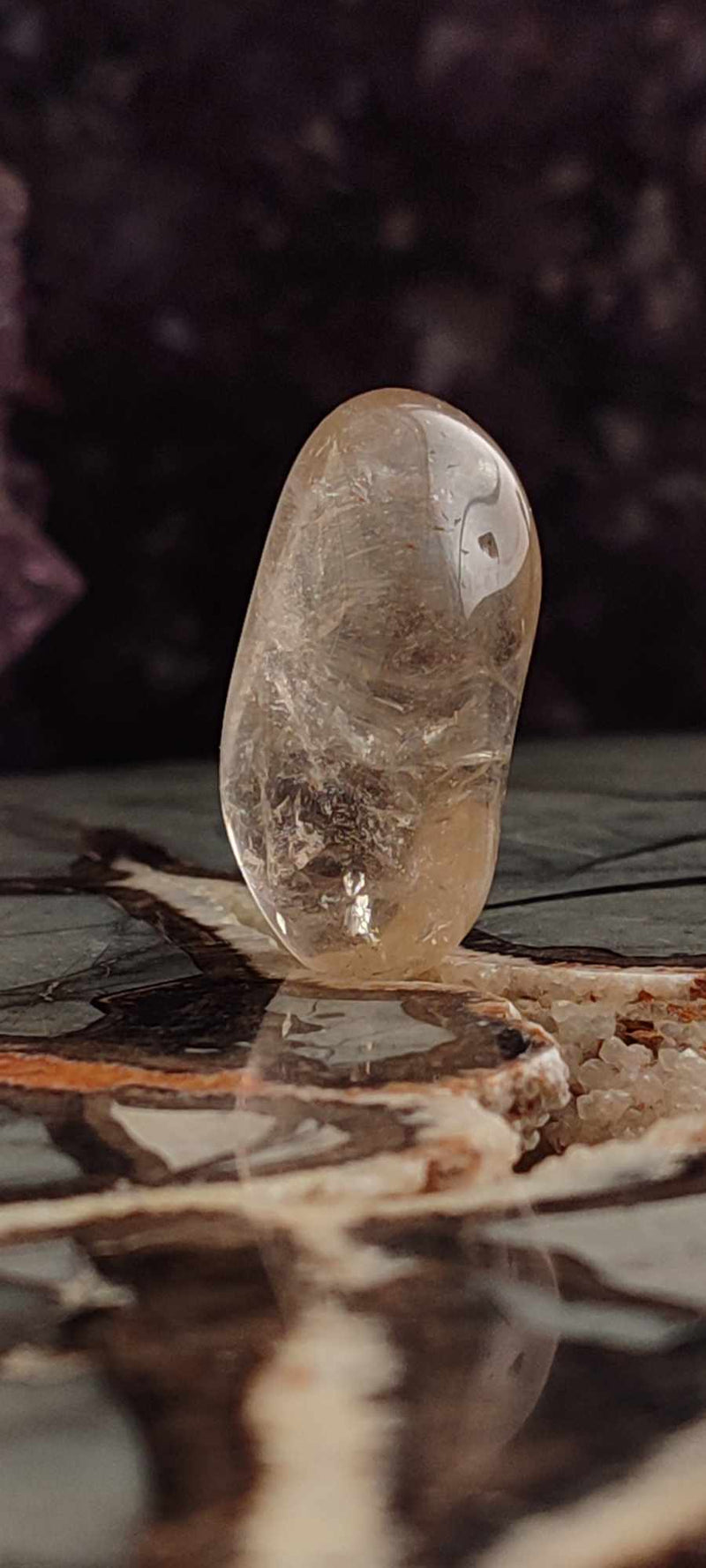 Chargez l&#39;image dans la visionneuse de la galerie, Citrine claire naturelle et véritable du Brésil pierre roulée Grade A++++ Citrine pierre roulée Dans la besace du p&#39;tit Poucet (Boutique Officielle)
