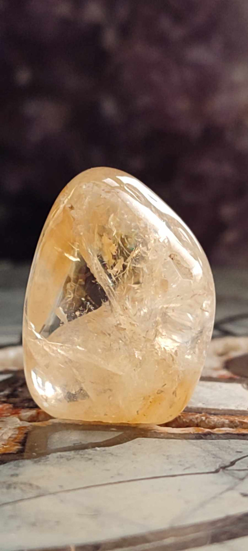 Chargez l&#39;image dans la visionneuse de la galerie, Citrine naturelle et véritable du Brésil pierre roulée Grade A++++ Citrine pierre roulée Dans la besace du p&#39;tit Poucet (Boutique Officielle)
