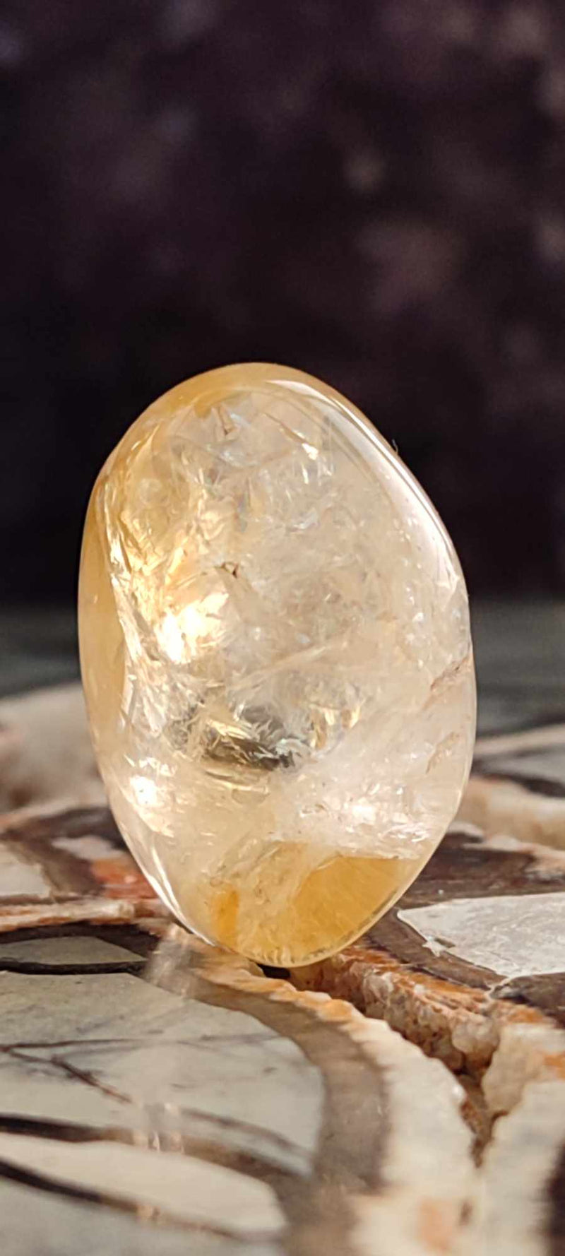 Chargez l&#39;image dans la visionneuse de la galerie, Citrine naturelle et véritable du Brésil pierre roulée Grade A++++ Citrine pierre roulée Dans la besace du p&#39;tit Poucet (Boutique Officielle)
