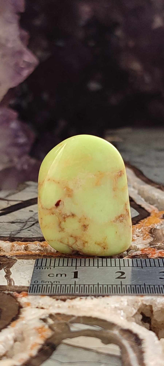 Chrysoprase citron d'Australie pierre roulée Grade A++++ Chrysoprase citron pierre roulée Dans la besace du p'tit Poucet (Boutique Officielle)