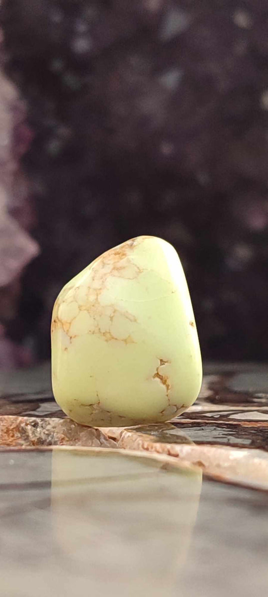 Chrysoprase citron d'Australie pierre roulée Grade A++++ Chrysoprase citron pierre roulée Dans la besace du p'tit Poucet (Boutique Officielle)