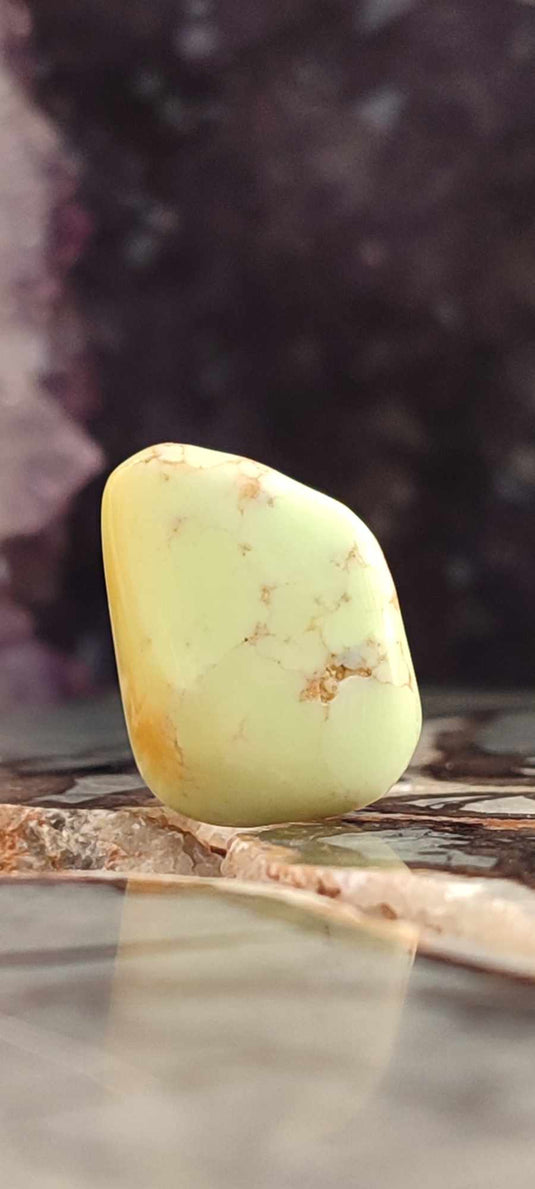 Chrysoprase citron d'Australie pierre roulée Grade A++++ Chrysoprase citron pierre roulée Dans la besace du p'tit Poucet (Boutique Officielle)