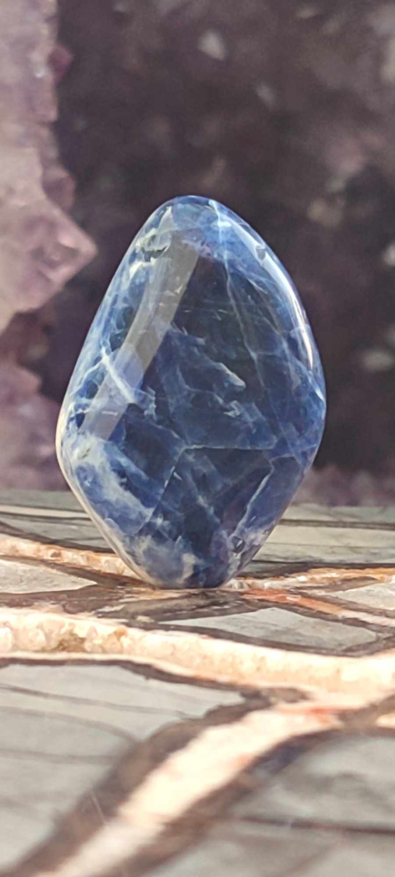 Carica immagine in Galleria Viewer, Sodalite du Brésil pierre roulée Grade A++++ Sodalite pierre roulée Dans la besace du p&#39;tit Poucet (Boutique Officielle)
