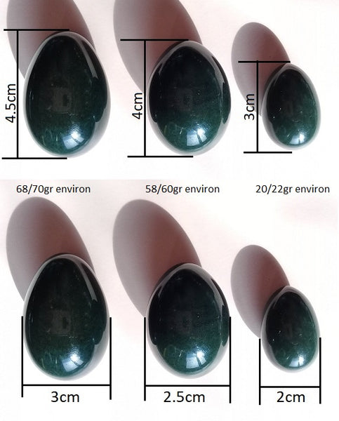 Tantra Yoni Egg in Nephrite Jade from Burma, medium model