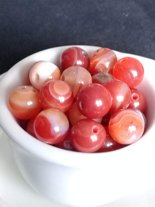 Agate rubanée Grade A++++ Prix perle à l’unité Diam 8mm Agate rubanée perle