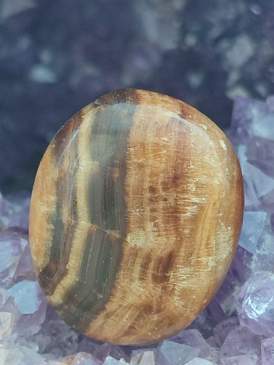 Aragonite Miel de région de la région de Midelt Maroc - Pierre roulée - Grade Prémium Aragonite miel pierre roulée