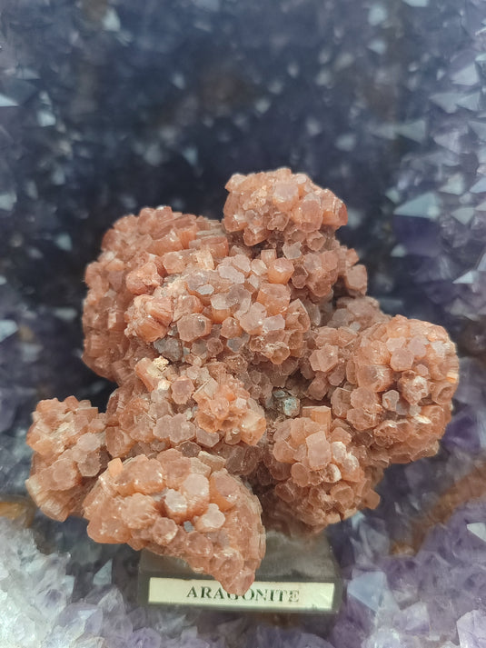 Aragonite Spoutnik de Tazouta Région de Fès-Meknès Maroc - Pierre brute - Grade Prémium Aragonite Spoutnik sur socle