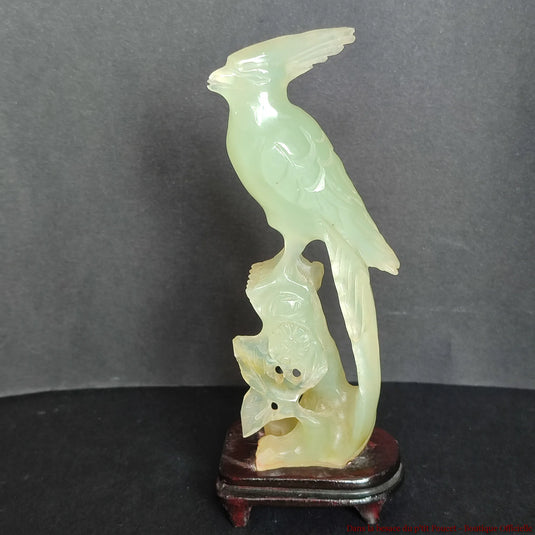 Jade Jadéite de Birmanie - Statuette d’Oiseau Sculptée - Vue 2