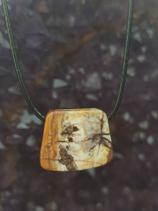 Jaspe Picasso du Mexique - Cabochon Pendentif - Grade Premium Jaspe Picasso pendentif