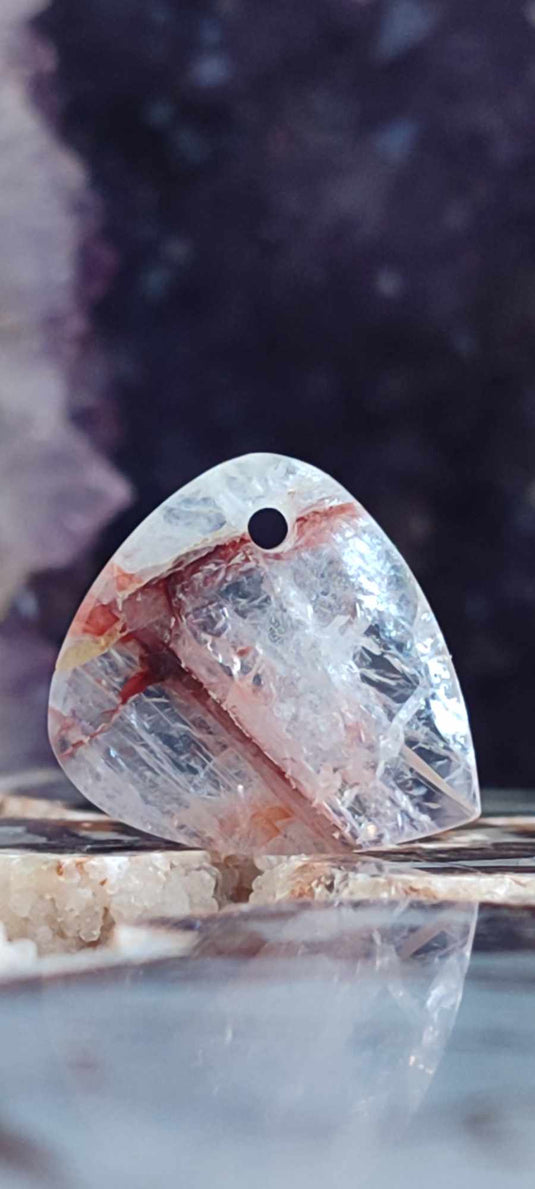 Quartz Hématoïde guérisseur du Brésil médiator Grade A++++ Quartz Hématoïde guérisseur médiator Dans la besace du p'tit Poucet (Boutique Officielle)