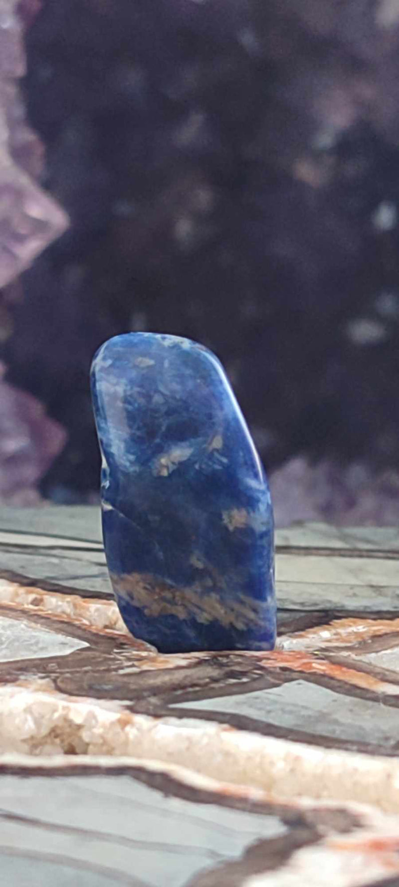 Загрузить изображение в просмотрщик галереи, Sodalite de Bolivie pierre roulée Grade &quot;Extra&quot; Sodalite pierre roulée Dans la besace du p&#39;tit Poucet (Boutique Officielle)
