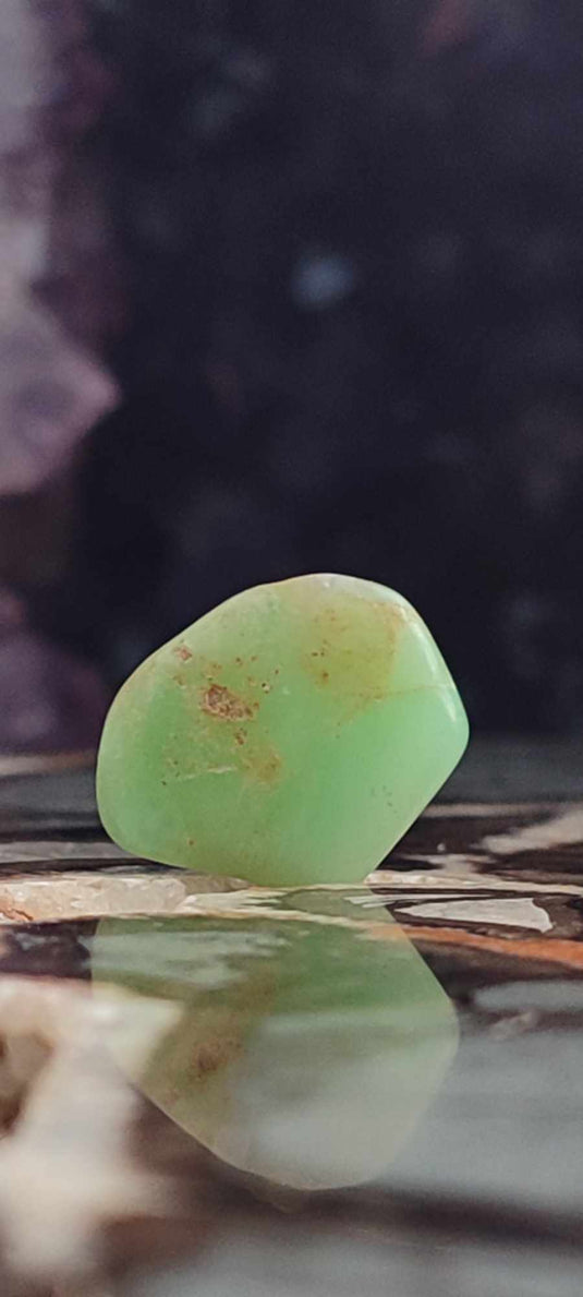 Chrysoprase du Kazakhstan pierre roulée Grade A++++ Chrysoprase pierre roulée Dans la besace du p'tit Poucet (Boutique Officielle)