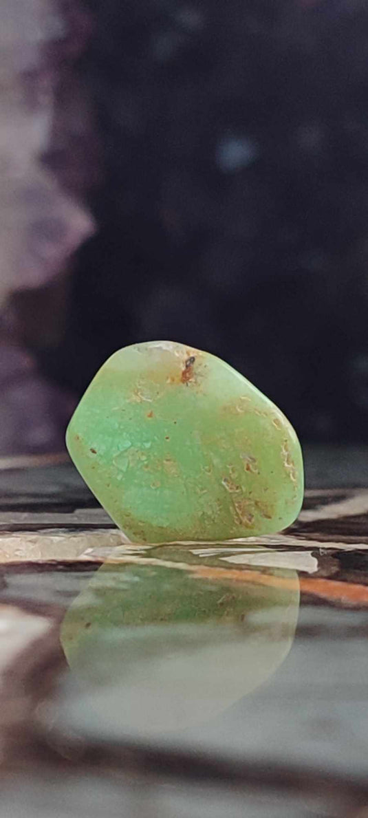 Chrysoprase du Kazakhstan pierre roulée Grade A++++ Chrysoprase pierre roulée Dans la besace du p'tit Poucet (Boutique Officielle)