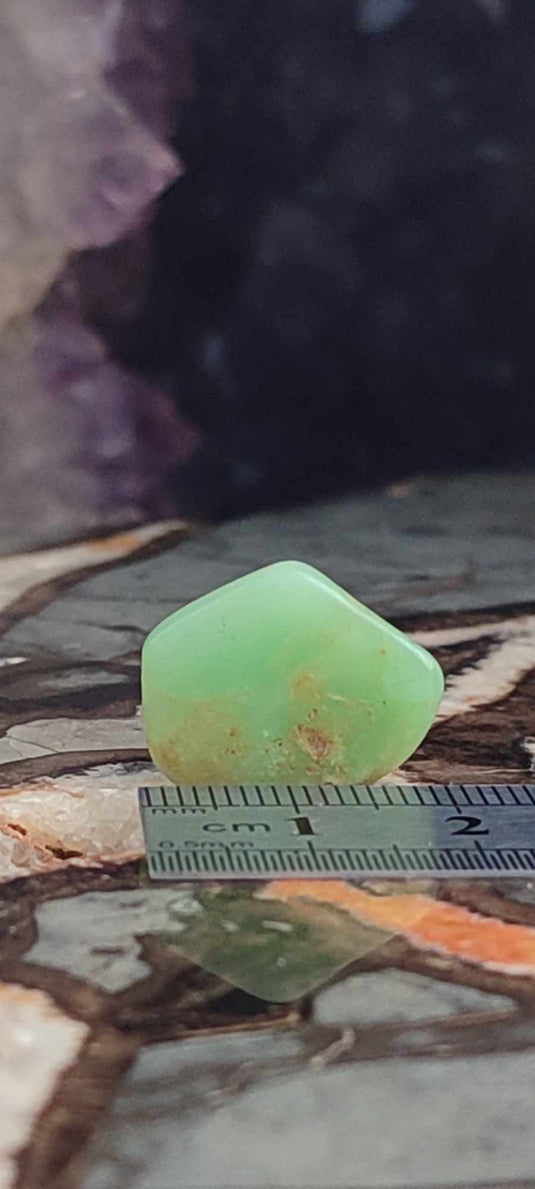 Chrysoprase du Kazakhstan pierre roulée Grade A++++ Chrysoprase pierre roulée Dans la besace du p'tit Poucet (Boutique Officielle)