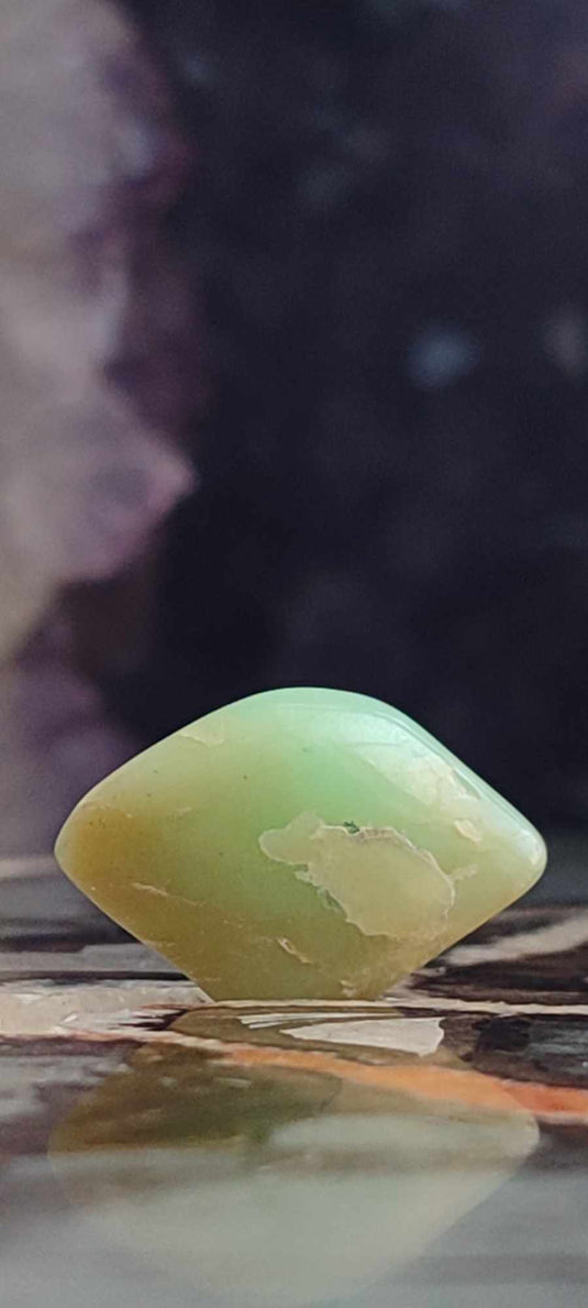 Chrysoprase du Kazakhstan pierre roulée Grade A++++ Chrysoprase pierre roulée Dans la besace du p'tit Poucet (Boutique Officielle)