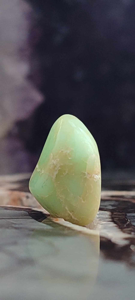 Chrysoprase du Kazakhstan pierre roulée Grade A++++ Chrysoprase pierre roulée Dans la besace du p'tit Poucet (Boutique Officielle)