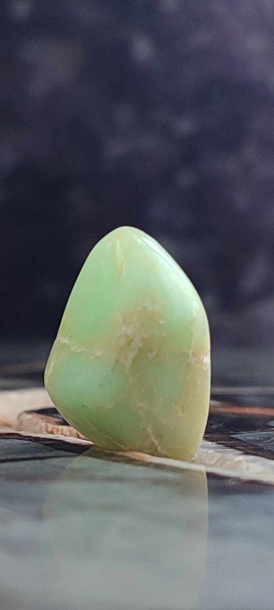 Chrysoprase du Kazakhstan pierre roulée Grade A++++ Chrysoprase pierre roulée Dans la besace du p'tit Poucet (Boutique Officielle)