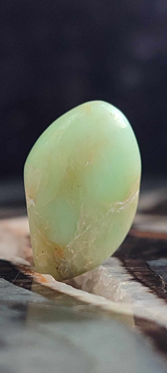 Chrysoprase du Kazakhstan pierre roulée Grade A++++ Chrysoprase pierre roulée Dans la besace du p'tit Poucet (Boutique Officielle)