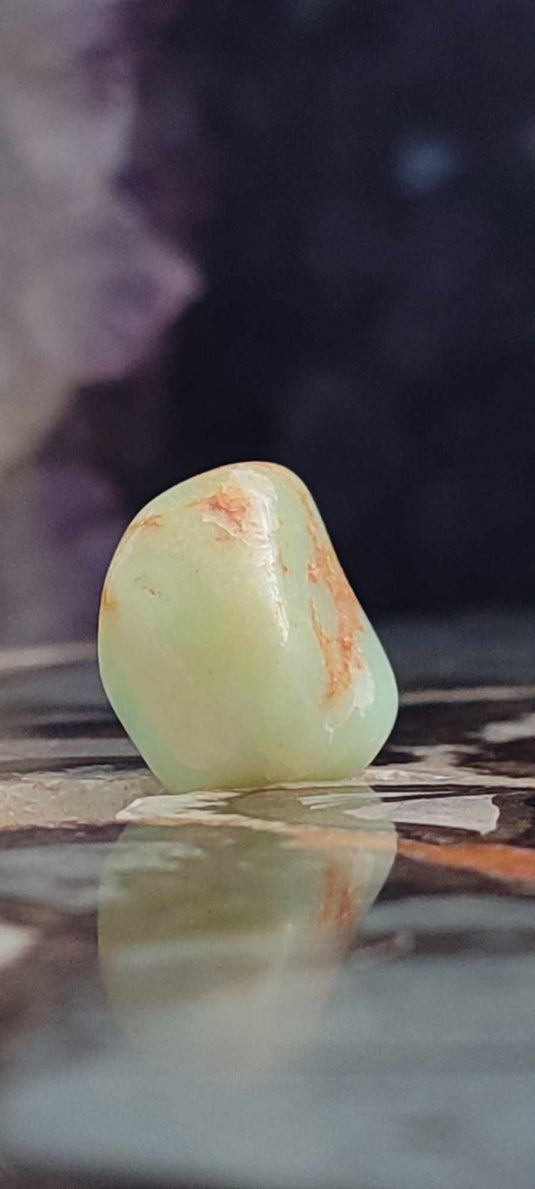 Chrysoprase du Kazakhstan pierre roulée Grade A++++ Chrysoprase pierre roulée Dans la besace du p'tit Poucet (Boutique Officielle)