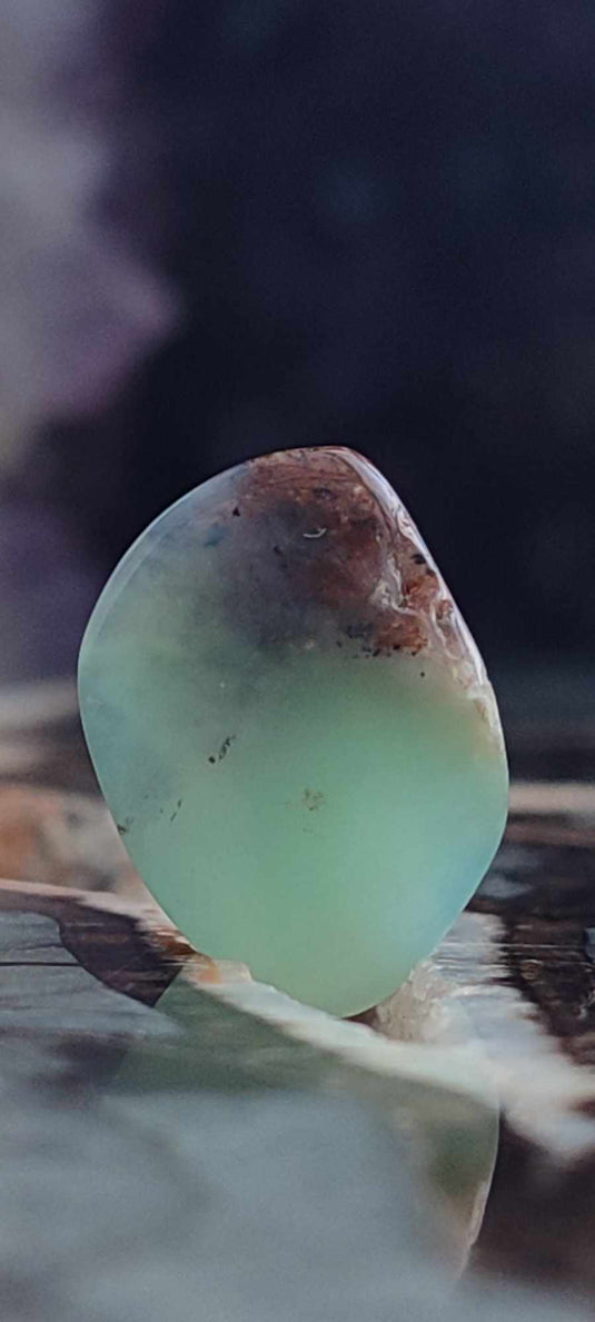 Chrysoprase du Kazakhstan pierre roulée Grade "Extra" Chrysoprase pierre roulée Dans la besace du p'tit Poucet (Boutique Officielle)