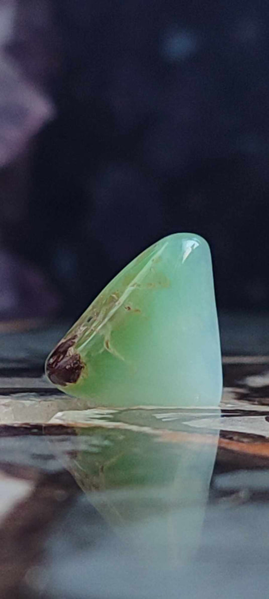 Chrysoprase du Kazakhstan pierre roulée Grade "Extra" Chrysoprase pierre roulée Dans la besace du p'tit Poucet (Boutique Officielle)